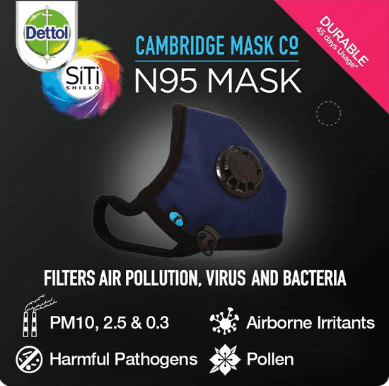 Dettol Cambridge N95 Mask XL Navy Blue