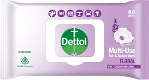 Dettol Multi-Use Skin & Surface Wipes Floral 10 wipes