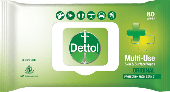 Dettol Multi-Use Skin & Surface Wipes Original 80 wipes